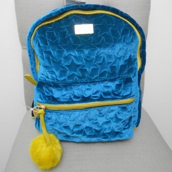 Betsey Johnson Handbags - Betsey Johnson Teal Cotton Star Embossed Backpack